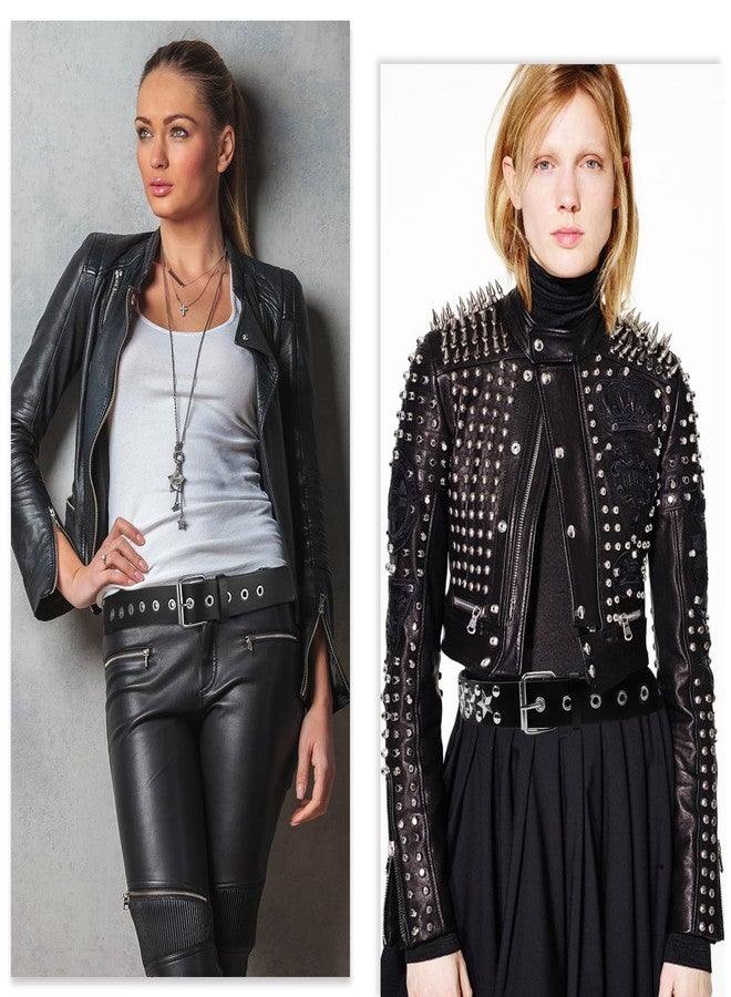YOGEYOGE Black Studded Belt, 3 Pcs Y2K Belt Star Goth Punk Rock Double Grommet with Bright Pyramid Studded for Women Men - Image 5